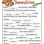 Celebrating Thanksgiving Mad Lib | Woo! Jr. Kids Activities   Free Printable Thanksgiving Mad Libs