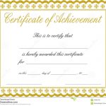 Certificate Of Achievement Stock Image. Image Of Bronze   18582409   Free Printable Blank Certificates Of Achievement