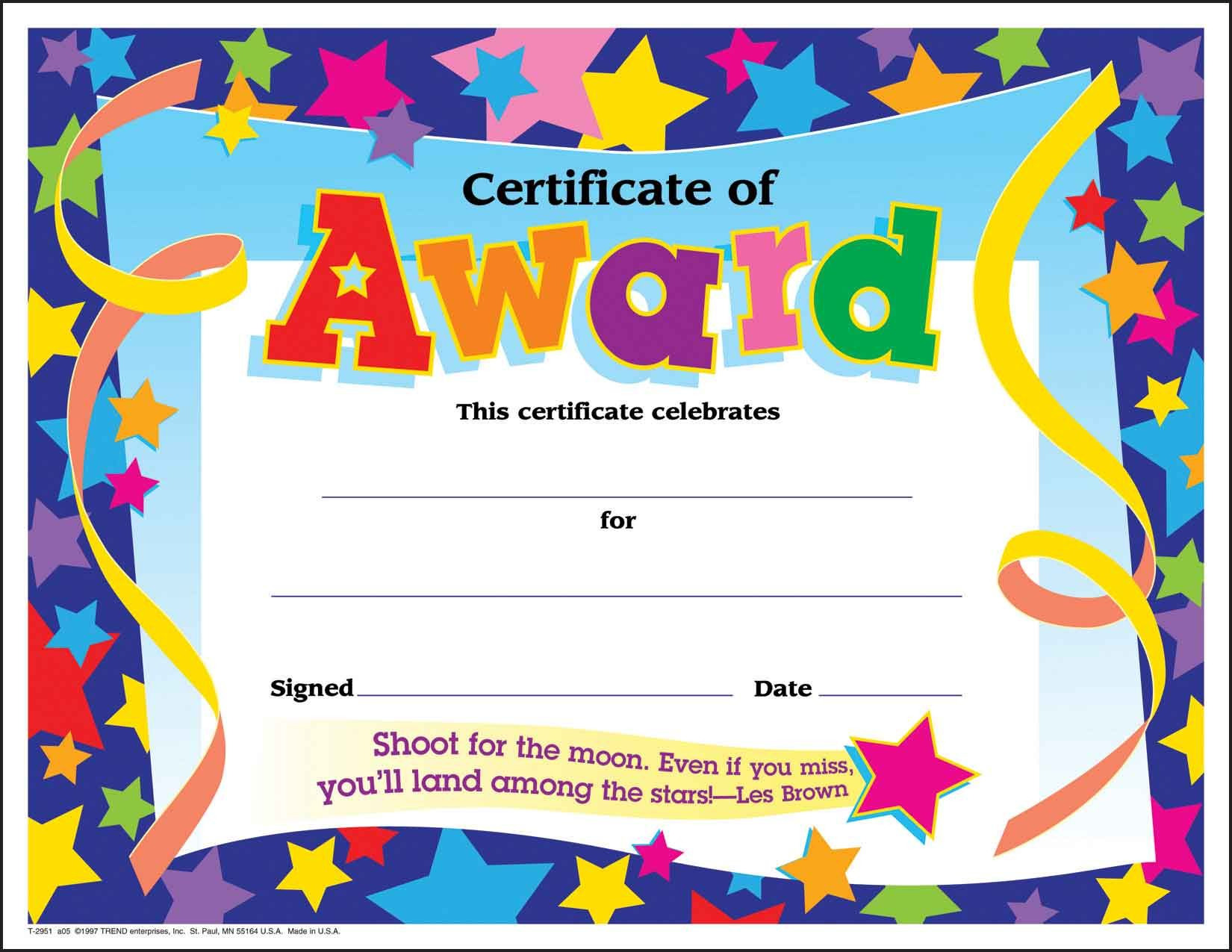 Certificate Template For Kids Free Certificate Templates - Free Printable Certificates