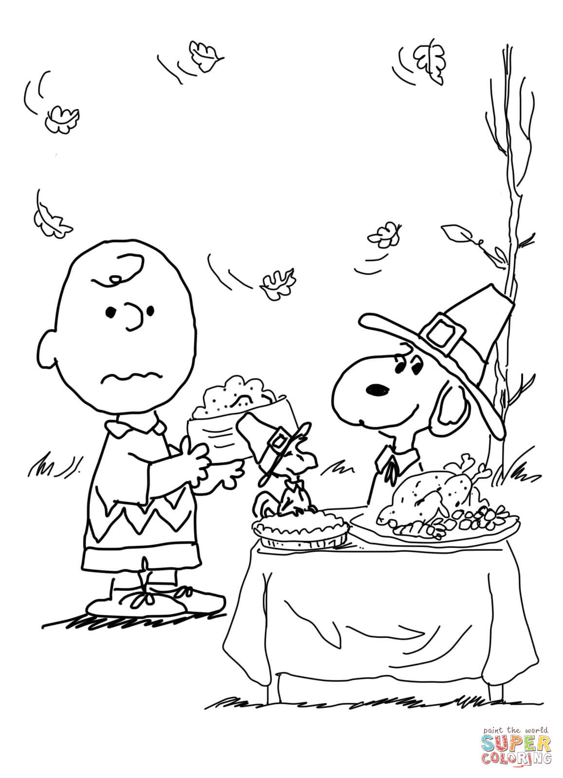 Charlie Brown Thanksgiving Coloring Page | Free Printable Coloring Pages - Free Printable Thanksgiving Coloring Pages