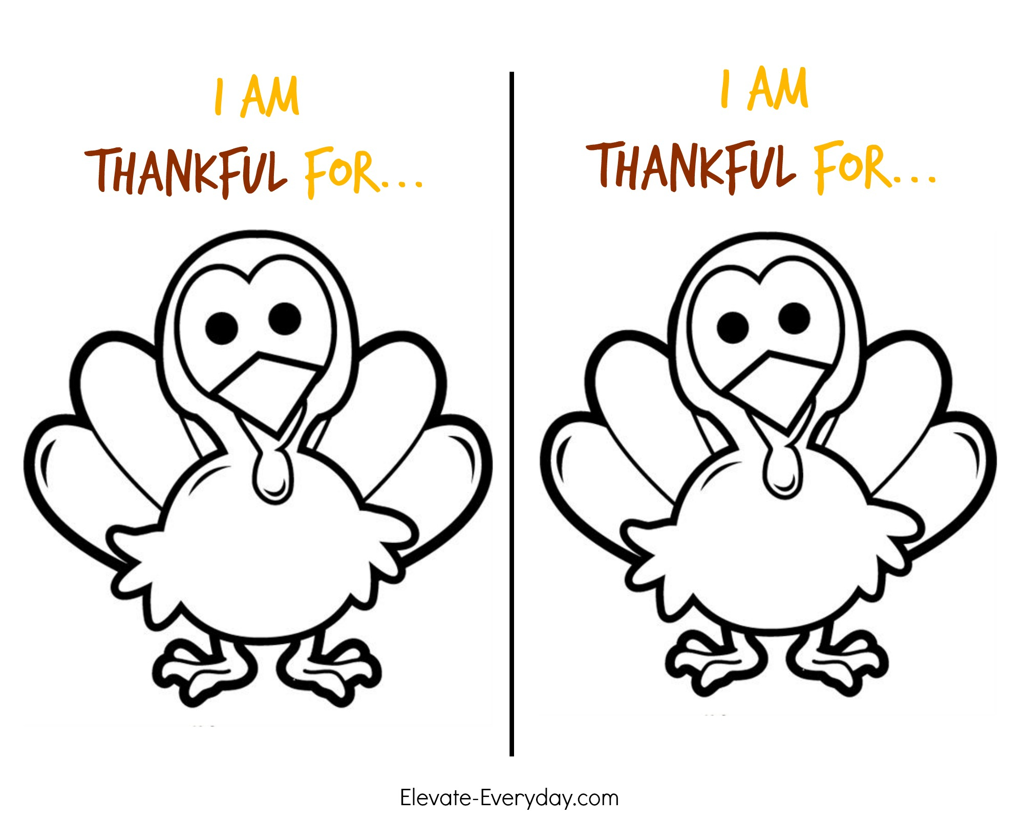 Children&amp;#039;s Thanksgiving Activity | Thankful Turkeys - Elevate Everyday - Free Turkey Cut Out Printable