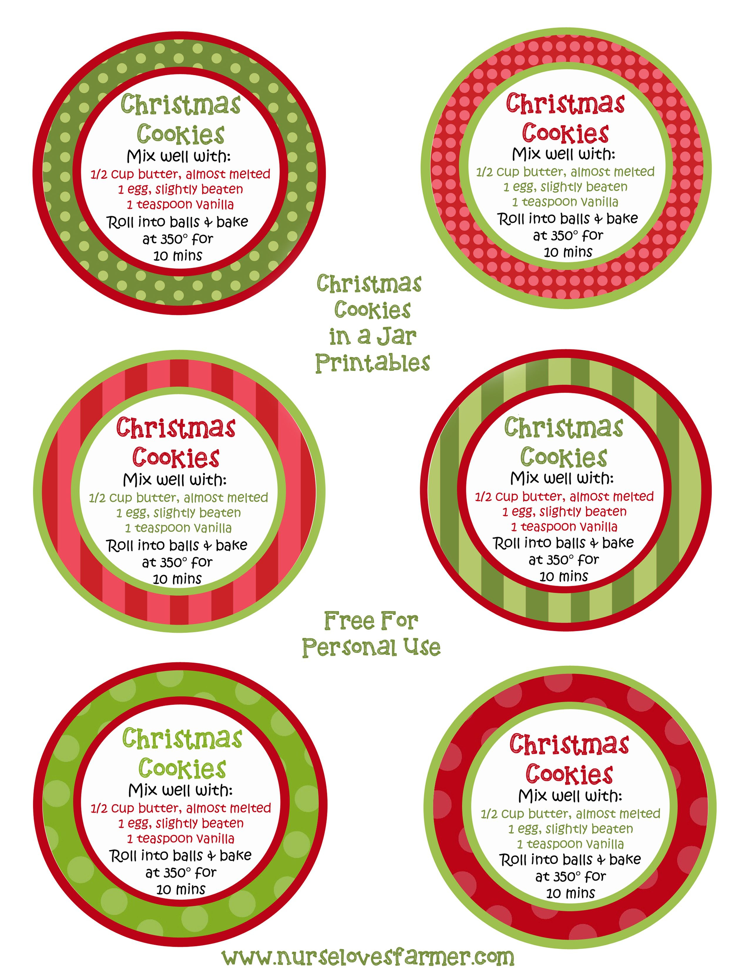 Christmas Cookies In A Jar | Recipe | Canning | Pinterest - Free Printable Jar Labels Christmas