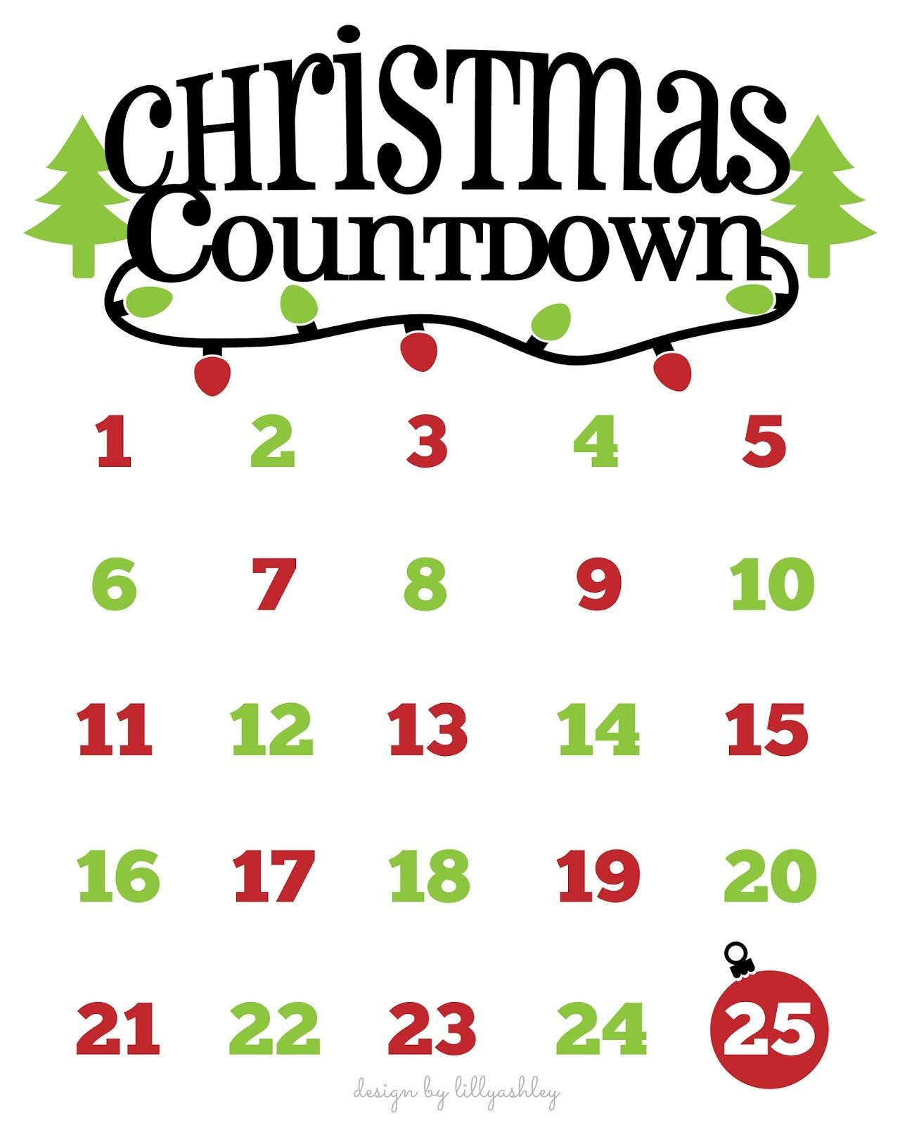 Christmas Countdown Free Printable And Free Svg | Cricut | Christmas - Christmas Countdown Free Printable