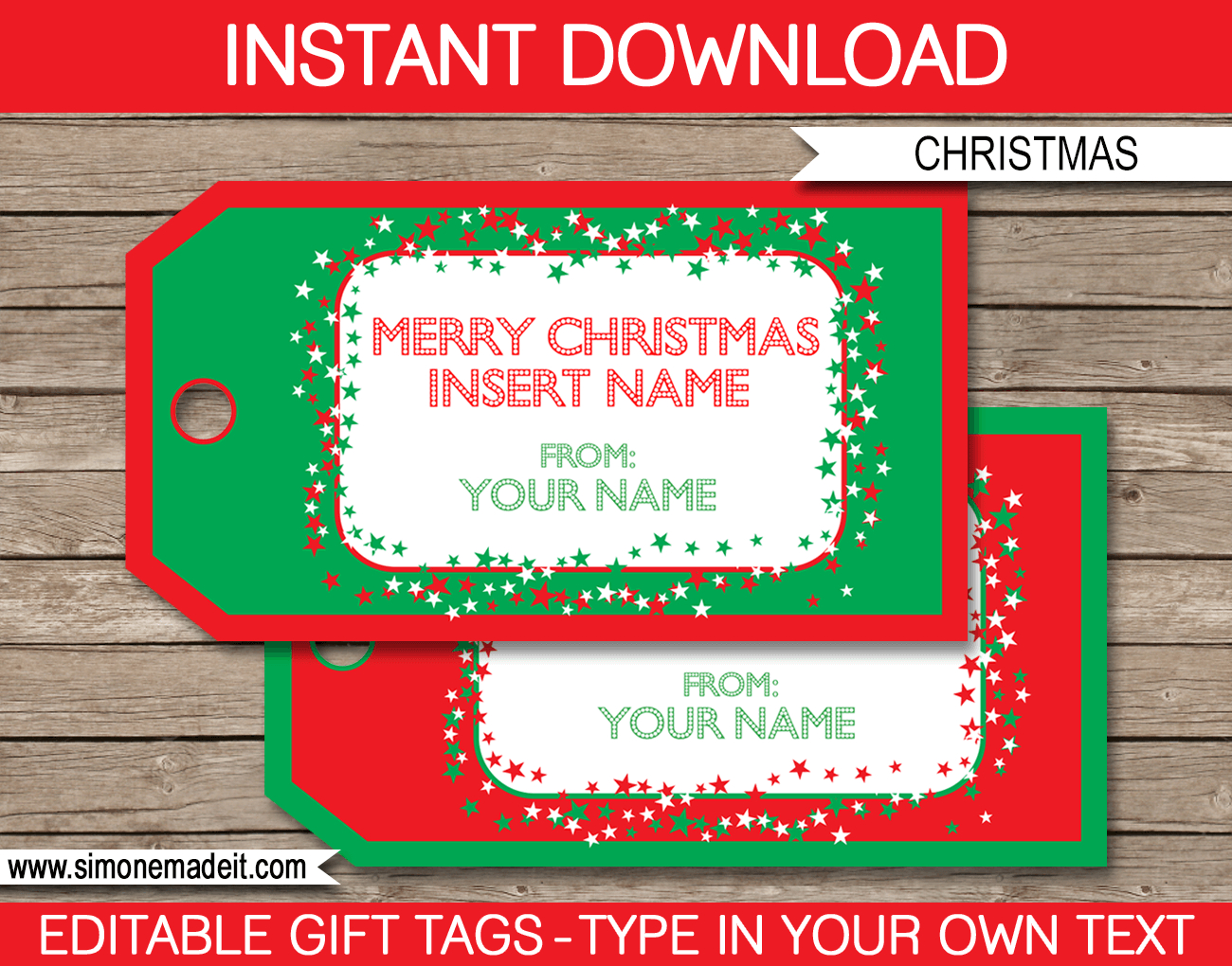 Christmas Gift Tag Template - Free Printable Editable Christmas Gift Tags