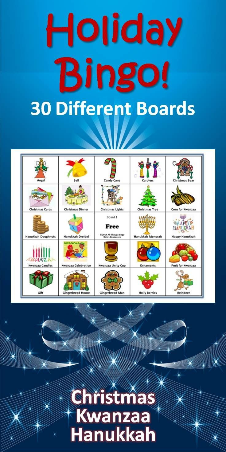 Christmas, Hanukkah, Kwanzaa Bingo Game | Super Amazing Pins - Kwanzaa Trivia Free Printable