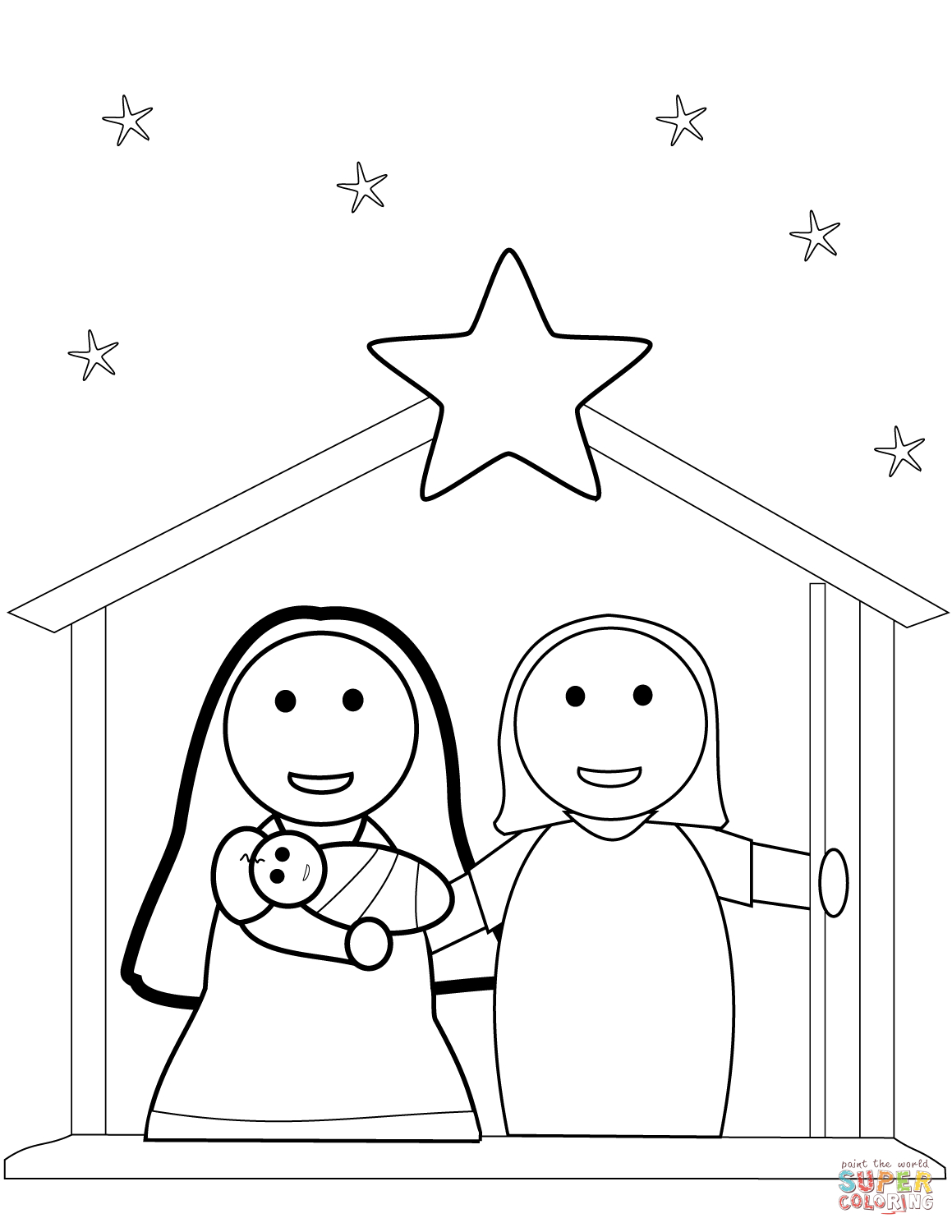 Christmas Nativity Scene Coloring Page | Free Printable Coloring Pages - Free Printable Pictures Of Nativity Scenes