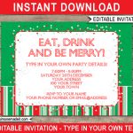 Christmas Party Free Printable Holiday Invitation Personalized   Christmas Party Invitation Templates Free Printable