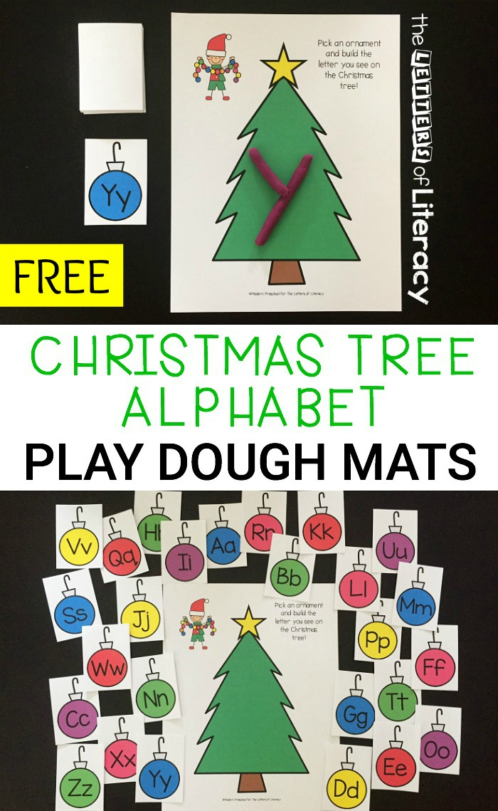 Christmas Play Dough Mats: Free Christmas Alphabet Printables - Free Printable Christmas Alphabet