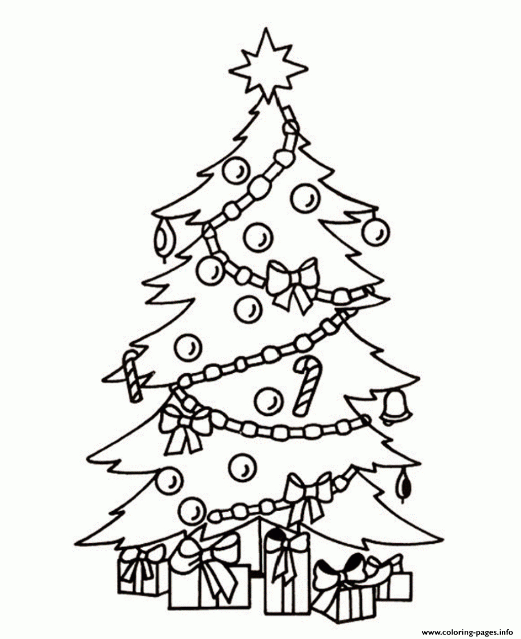 Christmas Tree And Present Coloring Pages Printable - Free Printable Christmas Tree Images