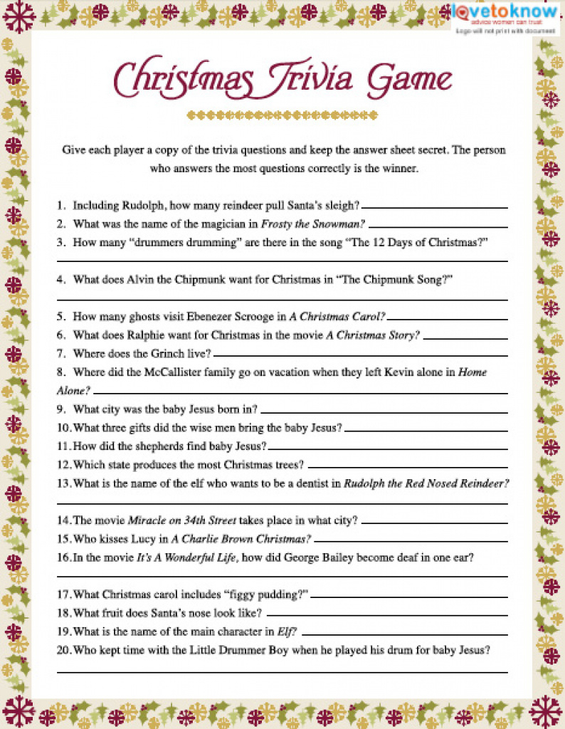 Christmas Trivia Games Within Free Printable Christmas Games For - Free Printable Christmas Games For Family Gatherings
