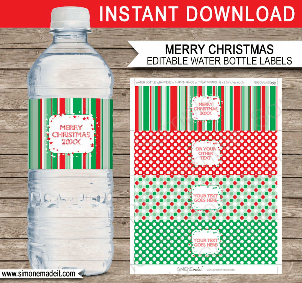 Christmas Water Bottle Labels Free Printable | Printable Christmas - Christmas Water Bottle Labels Free Printable