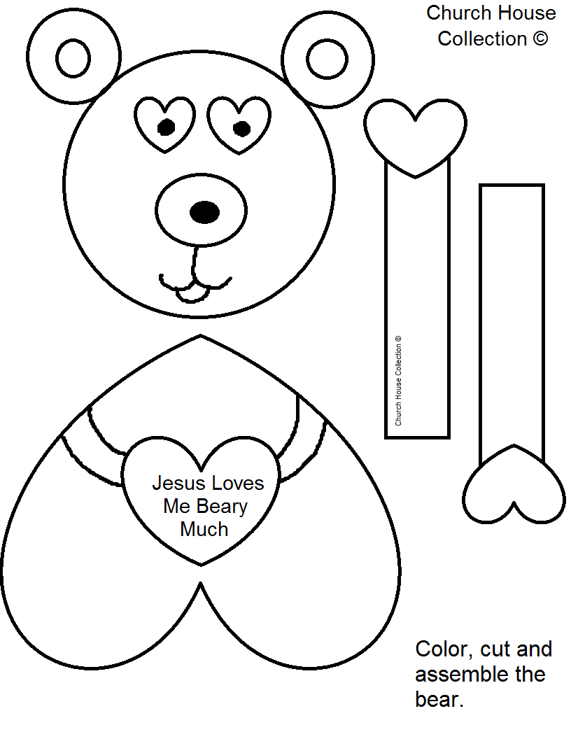 Church House Collection Blog: &amp;quot;jesus Loves Me Beary Much - Free Printable Bible Crafts For Preschoolers