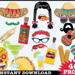 Cinco De Mayo Photo Booth Props   Fiesta, Mexican Holiday, Includes4   Free Photo Booth Props Printable Pdf