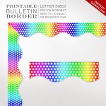 Classroom Bulletin Board Trim   Printable Rainbow Dots Border | Faire.li   Free Printable Christmas Bulletin Board Borders
