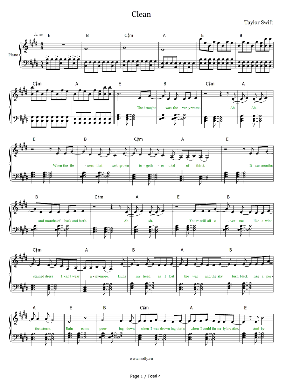 Cleantaylor Swift | Piano Sheet Music And Chord Info | Pinterest - Taylor Swift Mine Piano Sheet Music Free Printable