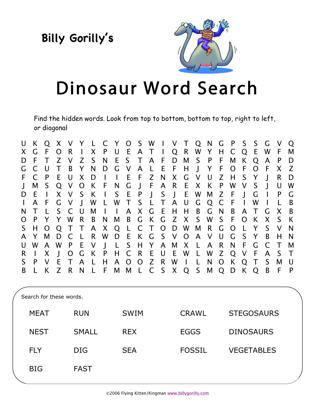 Click To Download Dinosaurs Word Search | Birthday Party - Free Printable Dinosaur Word Search