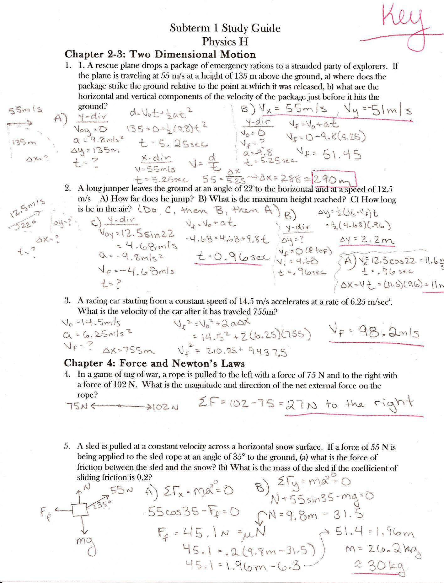 Coefficient Of Friction Worksheet Answers | Lostranquillos - Free Printable Physics Worksheets