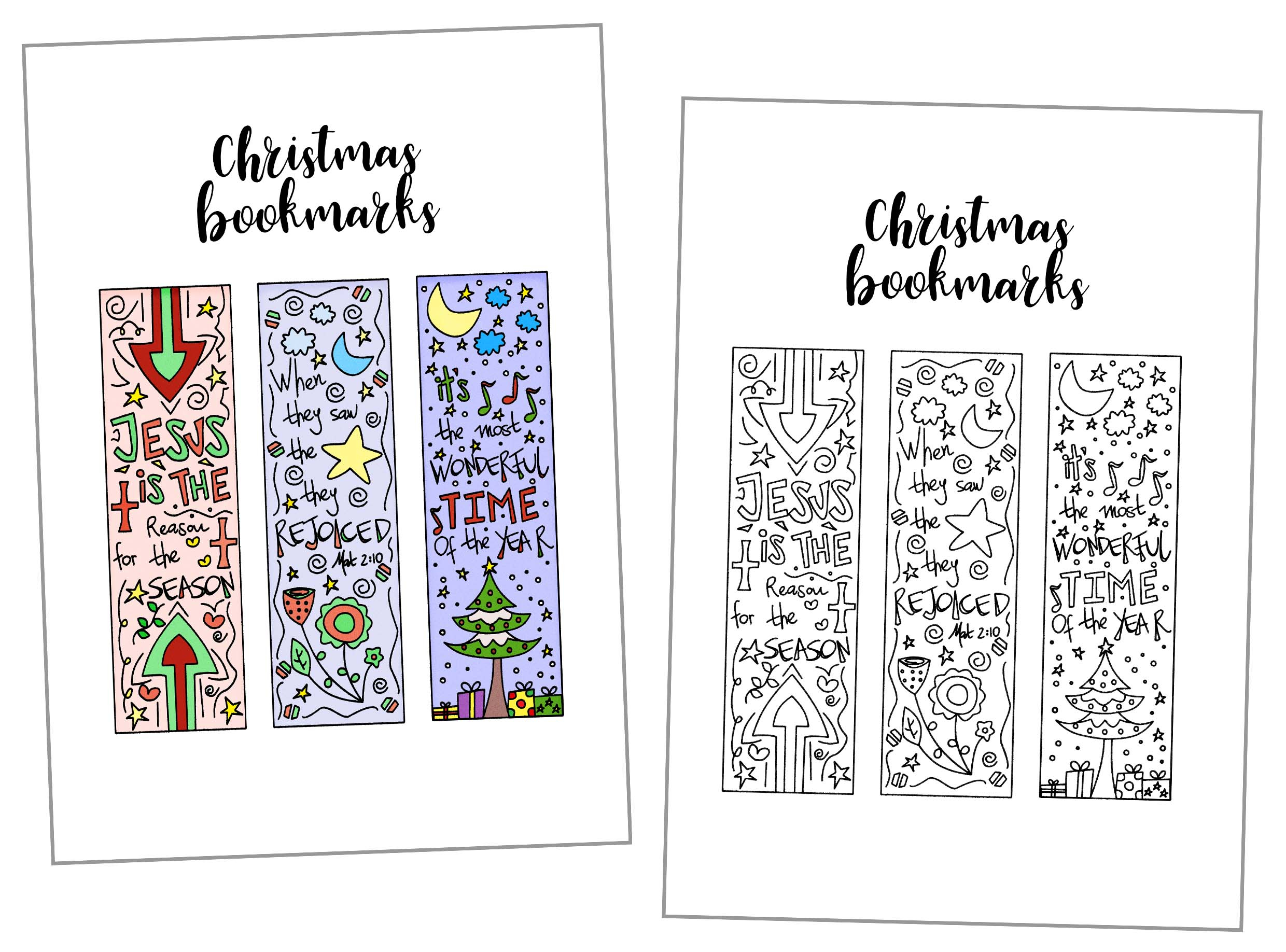 Coloring Christmas Bookmarks Free Printable ~ Daydream Into Reality - Free Printable Christmas Bookmarks To Color