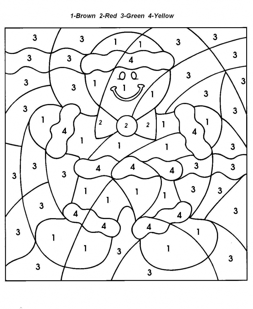 Coloring Pages : Colornumbers Coloring Pages Gingerbread Man - Free Printable Christmas Color By Number Coloring Pages