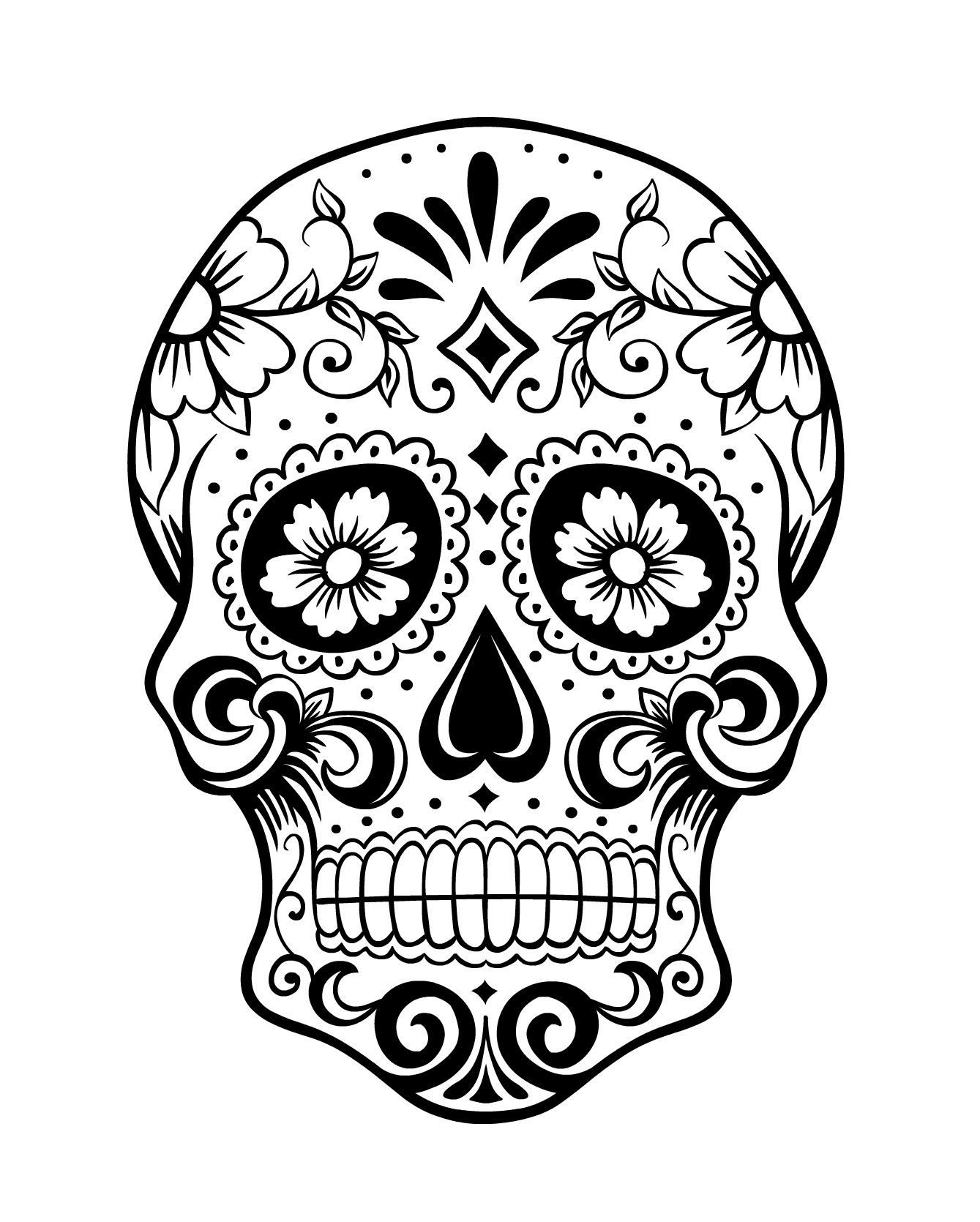 Coloring Pages : Day Of The Coloring Pages Free Sugar Skull Page - Free Printable Sugar Skull Coloring Pages