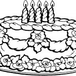 Coloring Pages Of Birthday Cakes Dragon With Happy Cake Page Free   Free Printable Pictures Of Birthday Cakes