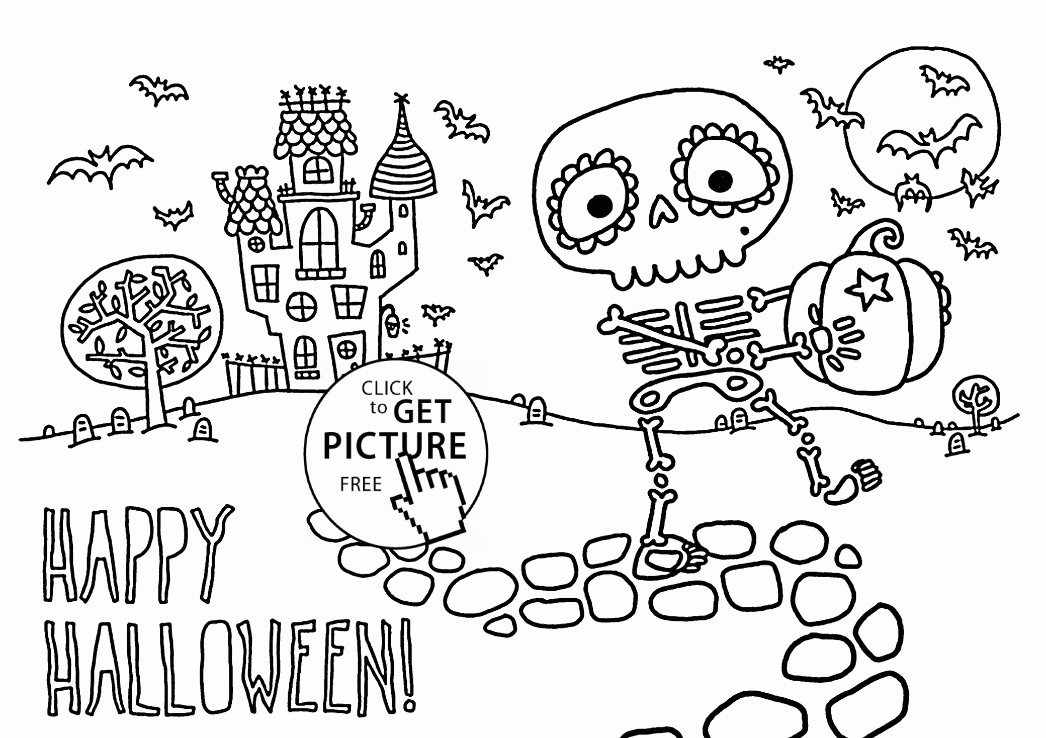 Coloring Pages : Skeleton Coloring Pages Cute For Kids Halloween - Free Printable Skeleton Coloring Pages