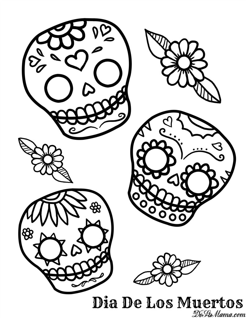 Coloring Pages: Stunning Free Day Of The Dead Coloring Pages Image - Free Printable Day Of The Dead Worksheets