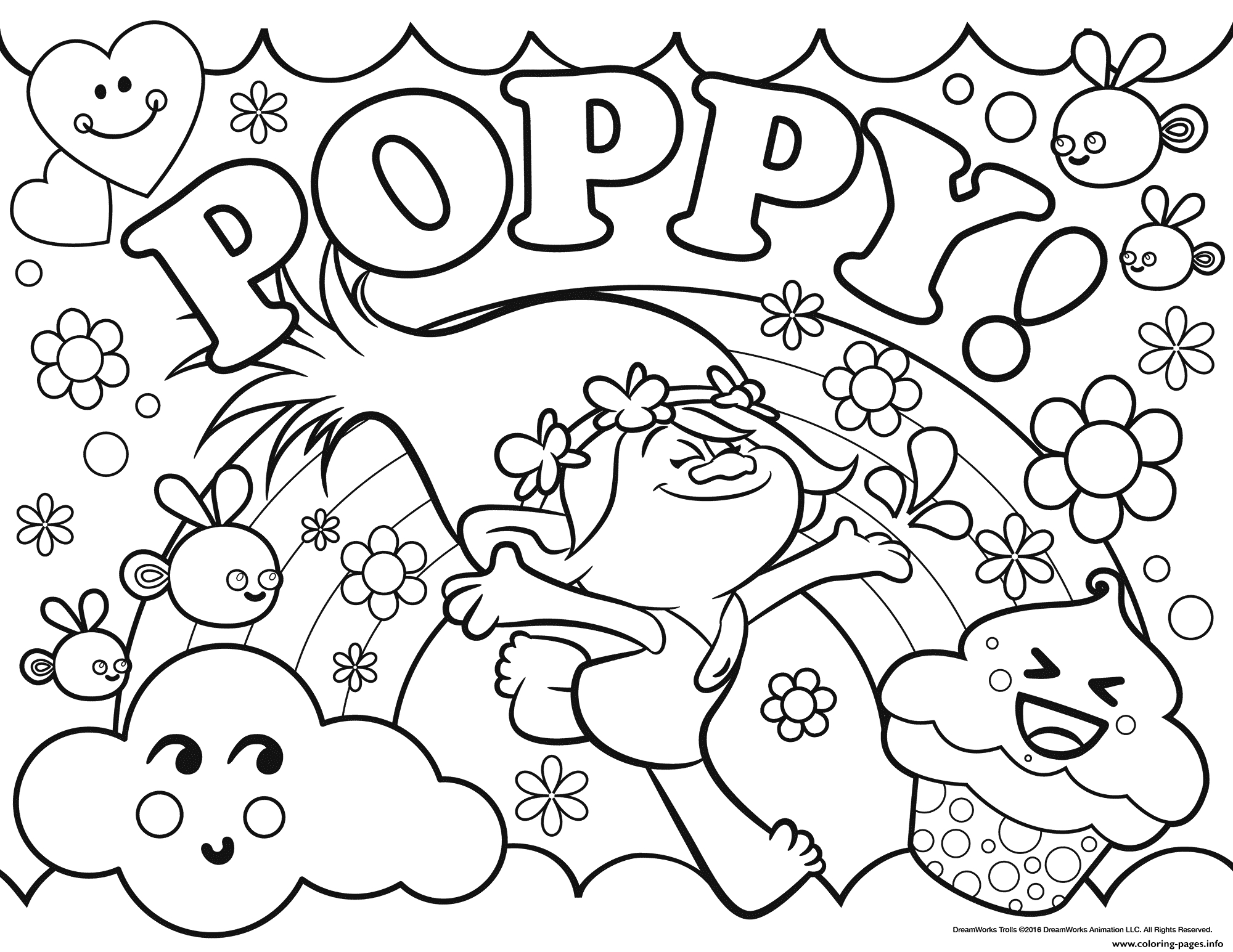 Coloring Pages : Trolls Poppy Coloring Pagestable For Kids Branch - Free Printable Troll Coloring Pages