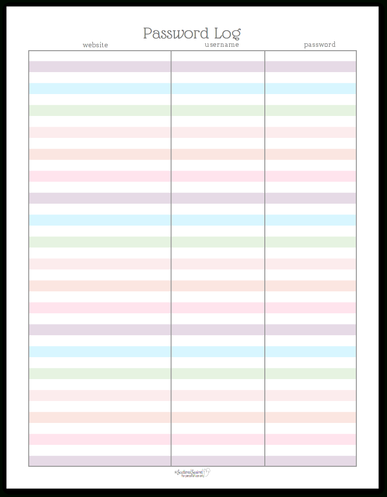 Colourful Address Book And Password Log Printables | Home &amp;amp; Family - Free Printable Password Log