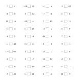 Comparing Integers From  15 To 15 (A) Basic Practice For Grade 7   Free Printable Integer Worksheets Grade 7
