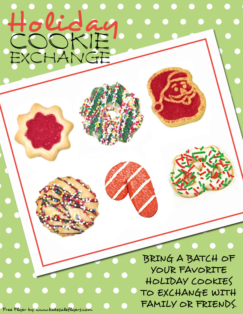 Cookie Exchange Invitations | Bake Sale Flyers – Free Flyer Designs - Free Christmas Cookie Exchange Printable Invitation
