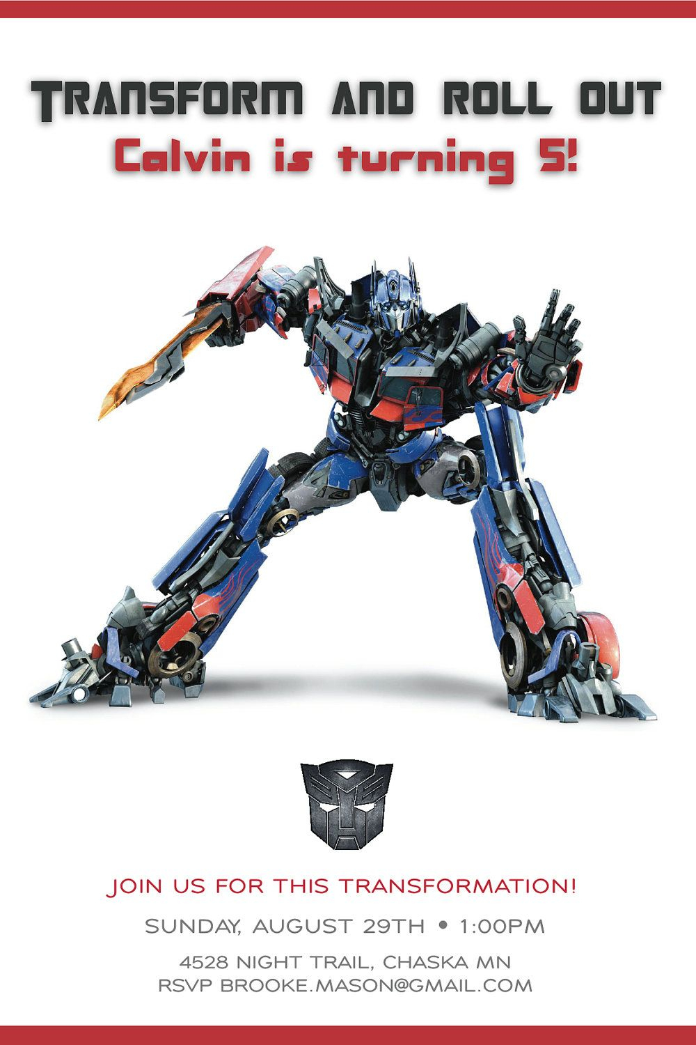 Cool Transformer Birthday Invitations | Bagvania Invitation - Transformers Party Invitations Free Printable