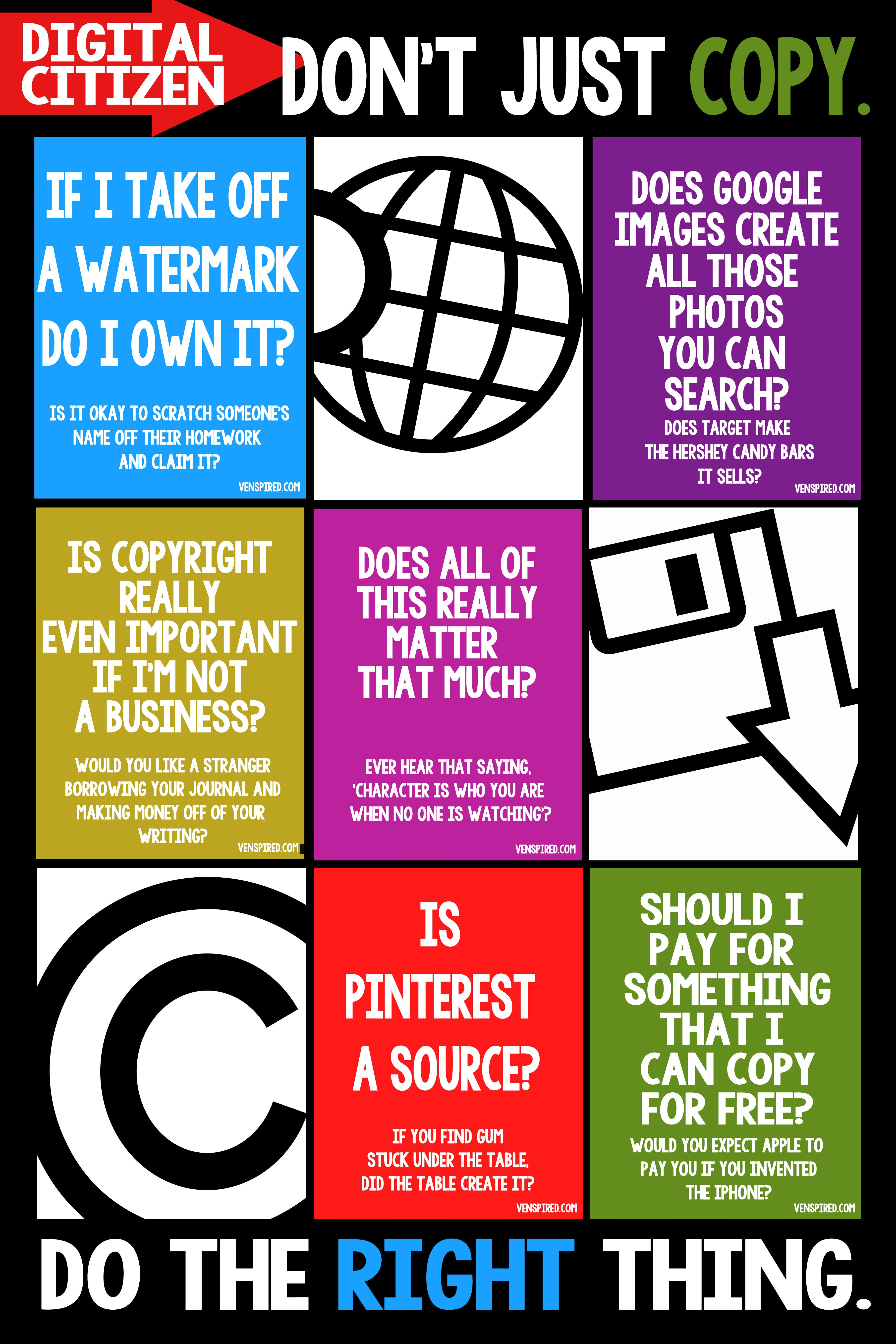 Copyright Info For Kids Free Printable! | Digital Citizenship - Literacy Posters Free Printable