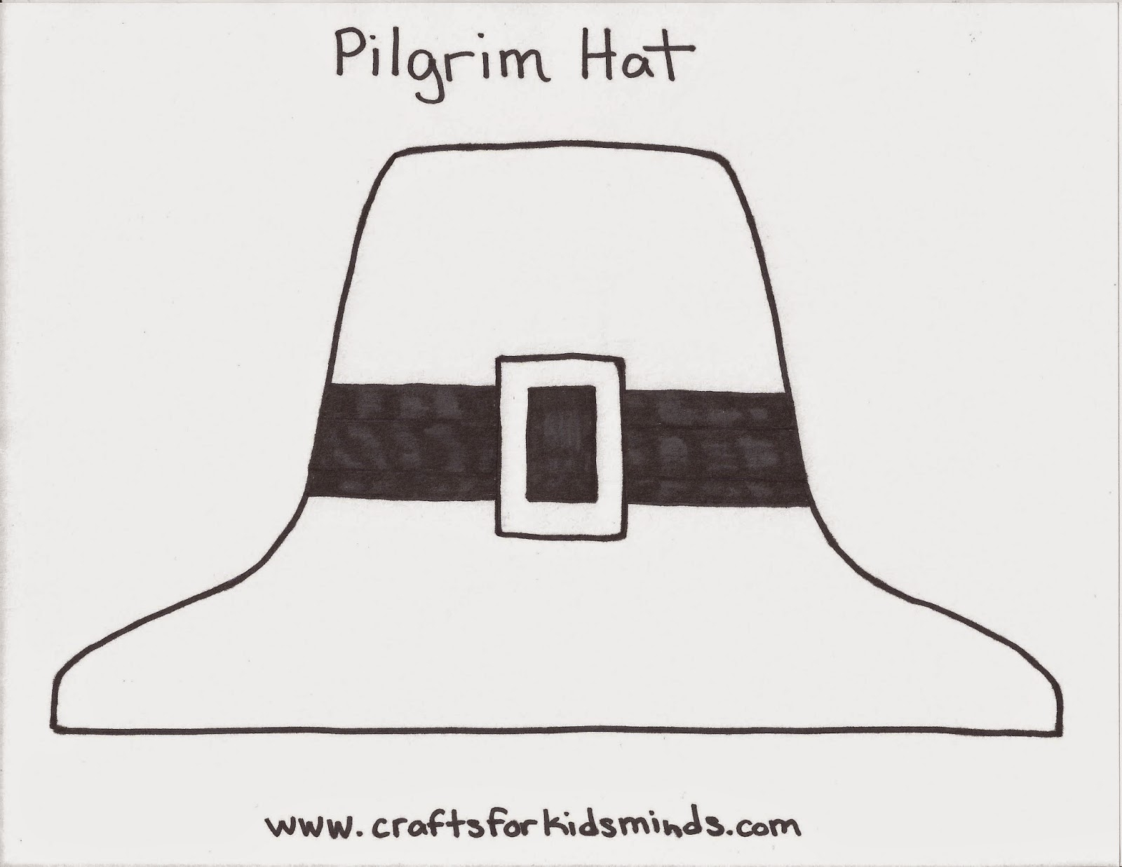 Crafts For Kids&amp;#039; Minds: Pilgrim Hat Craft - Free Printable Pilgrim Hat Pattern