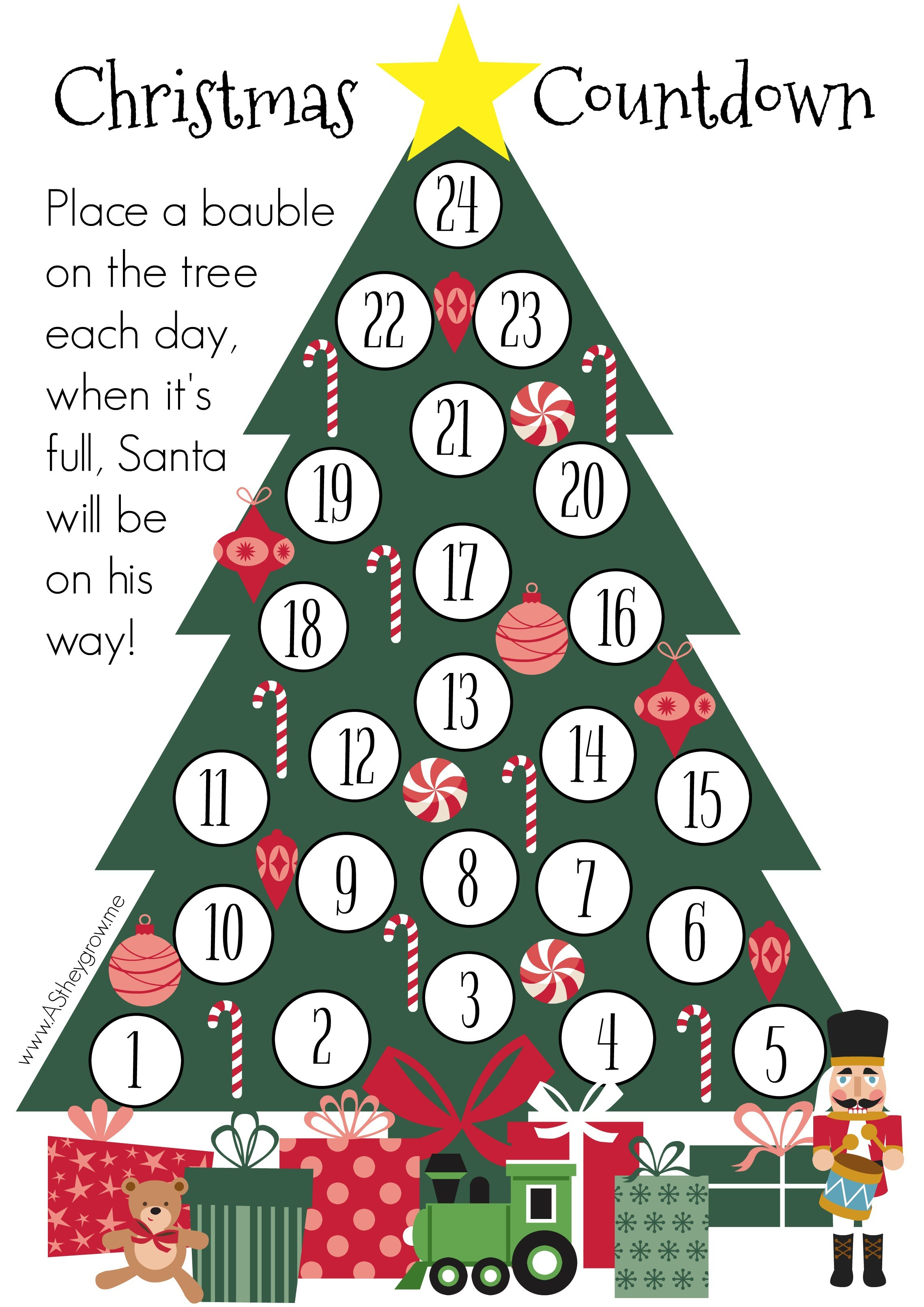 Crafty Christmas Countdown – Free Printable – As They Grow - Christmas Countdown Free Printable