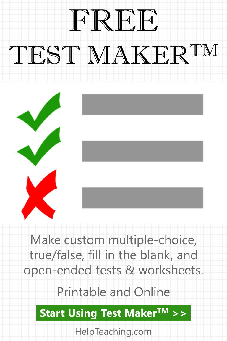 Test Creator Printable Printable Templates