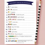 Creative Bridal Shower Games 42 | Wedding Things To Keep In 2019   Emoji Bridal Shower Game Free Printable