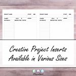Creative Project Planner Inserts | Free Printable For Traveler's   Free Printable Traveler's Notebook Inserts