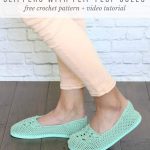 Crochet Slippers With Flip Flop Soles    Free Pattern + Video Tutorial!   Free Printable Flip Flop Pattern