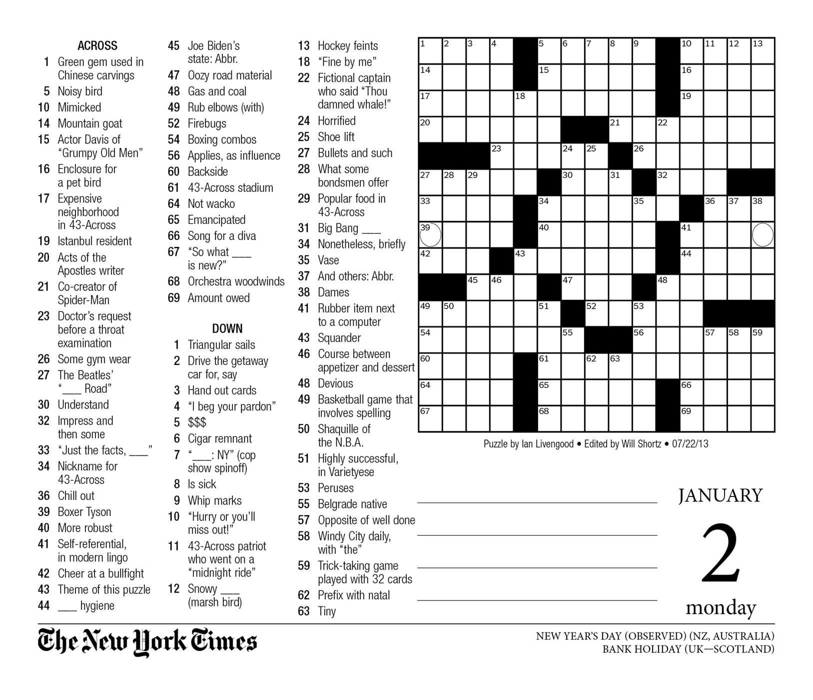 Crossword Puzzle Printable New York Times Crosswords ~ Themarketonholly - New York Times Crossword Printable Free