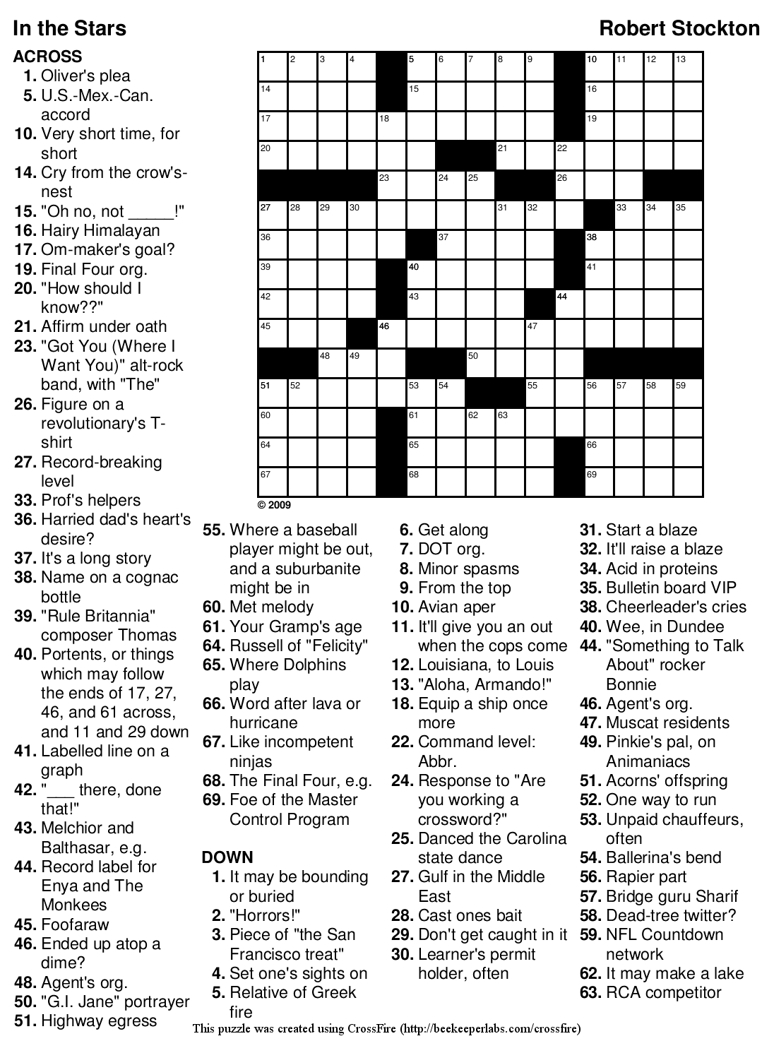 Crossword Puzzles Printable Medium Difficulty Crosswords Inthestars - Printable Newspaper Crossword Puzzles For Free