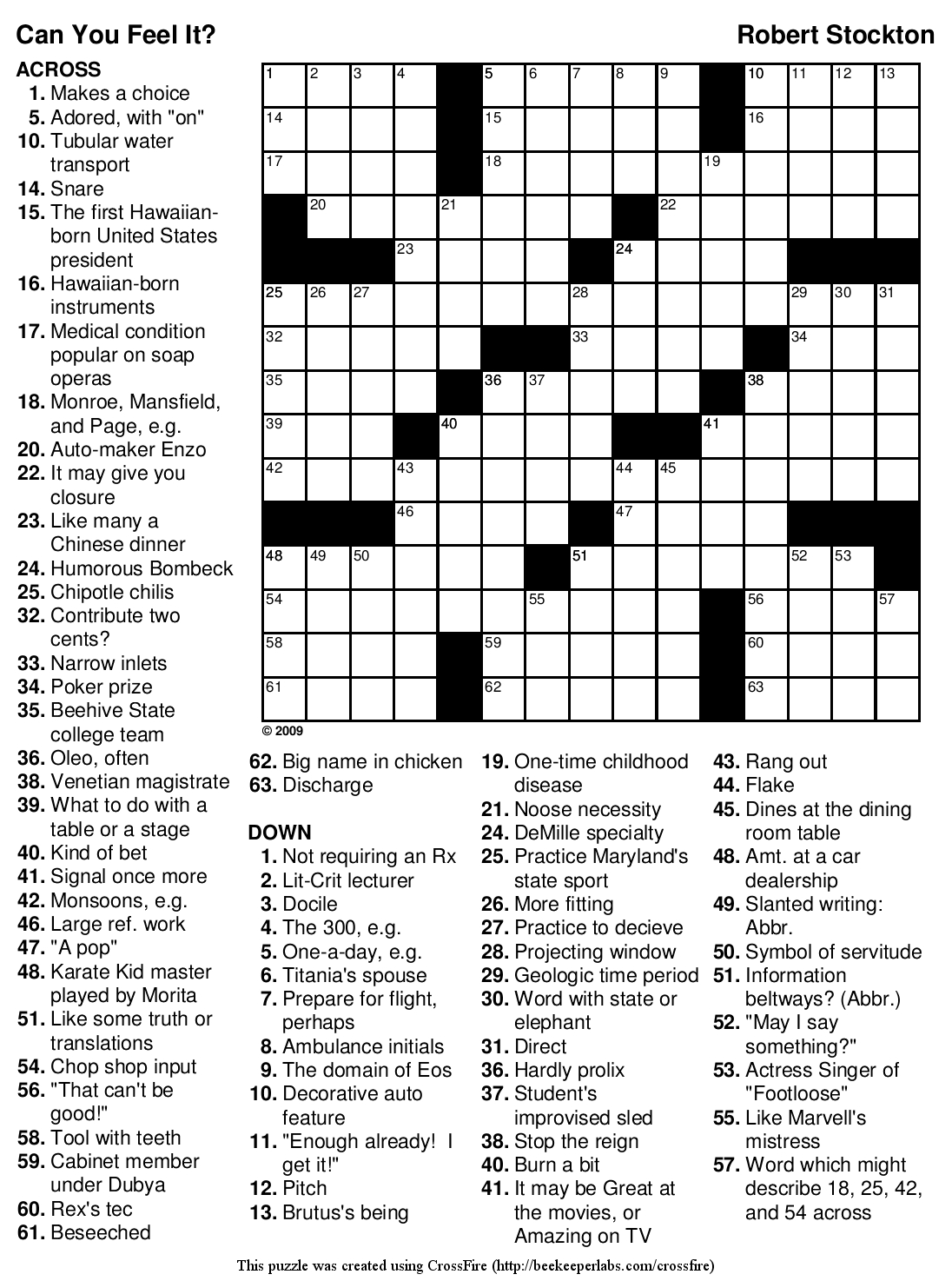 Crosswords Crossword Puzzle To Print Canyoufeelit ~ Themarketonholly - Free Printable Large Print Crossword Puzzles