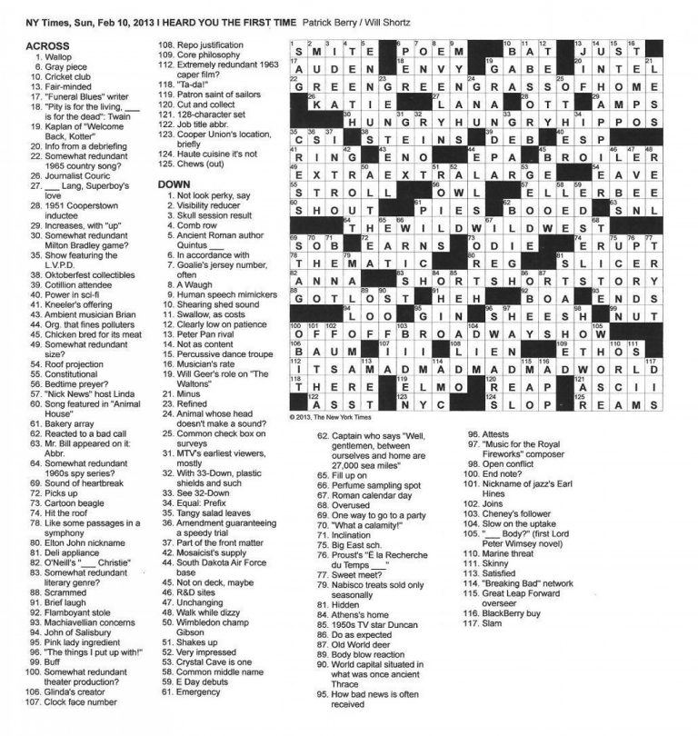 Crosswords Free Printable Ny Times Crossword Puzzles Free Printable