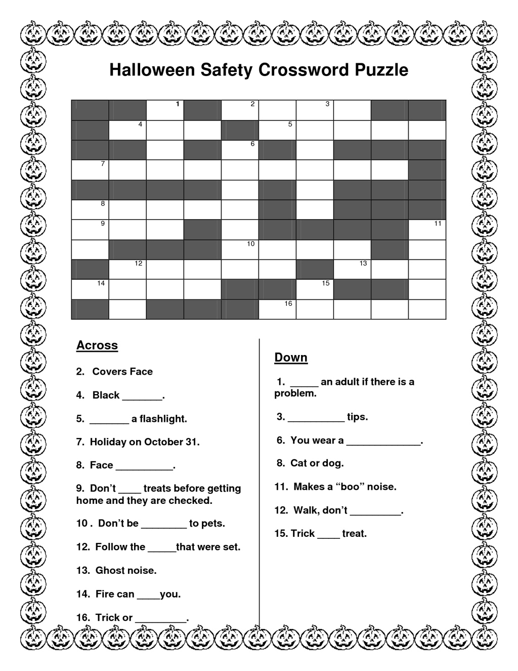 Crosswords Printable Halloween Crossword Puzzle Puzzles - Halloween Crossword Printable Free