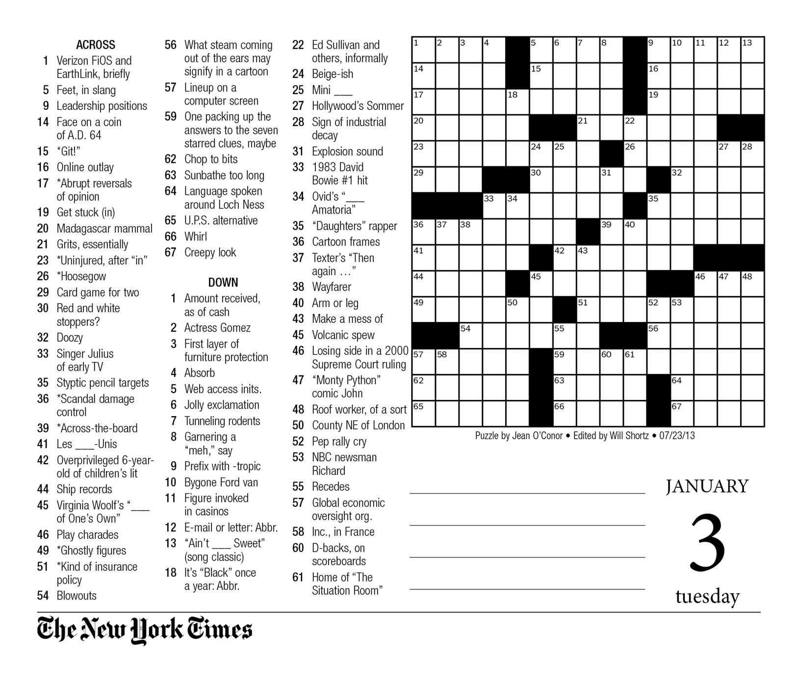 Free La Times Crossword Printable Free Printable