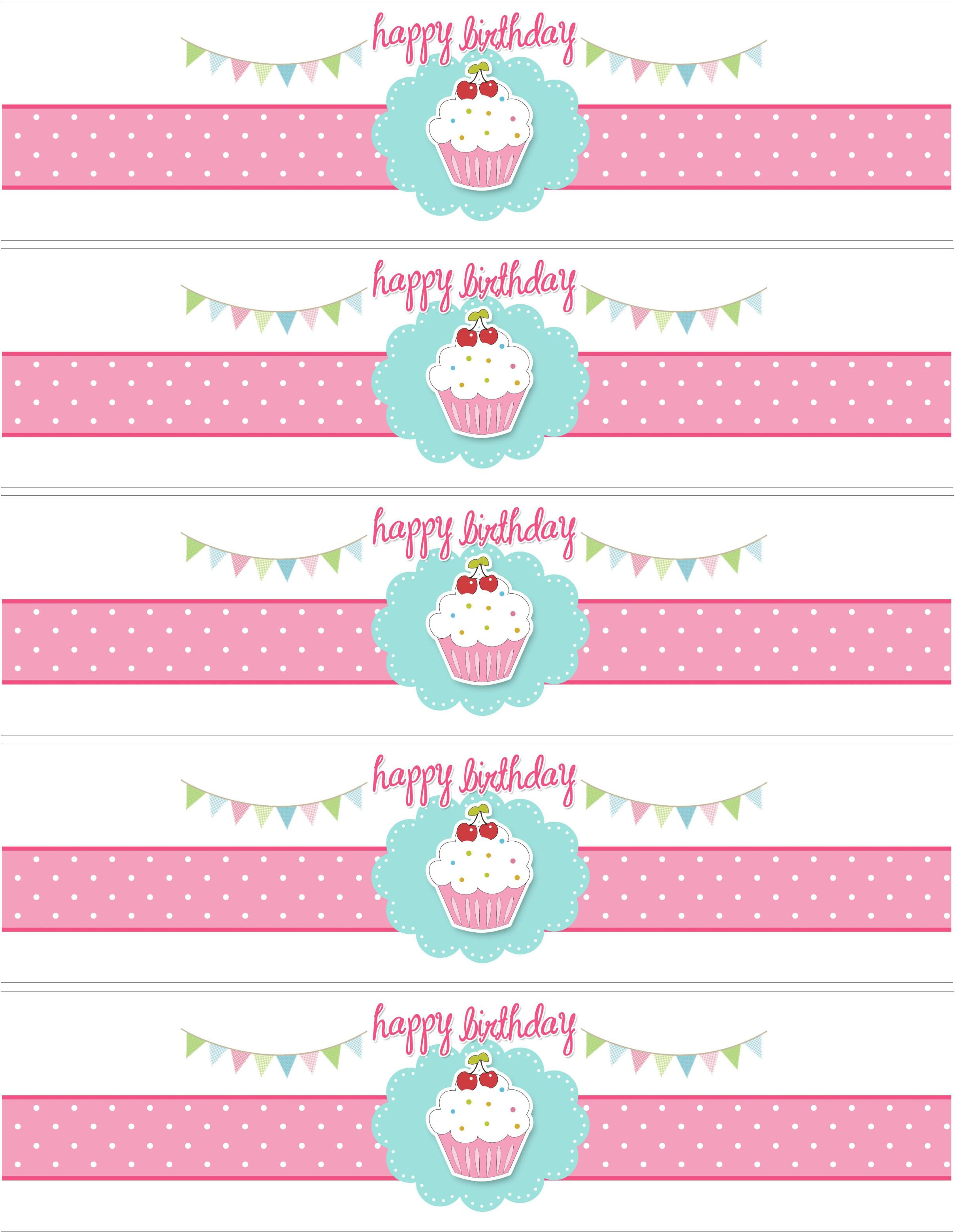 Cupcake Birthday Party With Free Printables | Diy Birthday Party - Free Printable Water Bottle Label Template