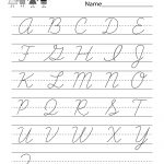 Cursive Handwriting Worksheet   Free Kindergarten English Worksheet   Cursive Letters Worksheet Printable Free