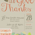 Customizable Thanksgiving Invitation | Recipe & Holiday Favorites   Free Printable Thanksgiving Invitation Templates