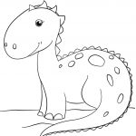 Cute Cartoon Dinosaur Coloring Page | Free Printable Coloring Pages   Free Printable Dinosaur Coloring Pages