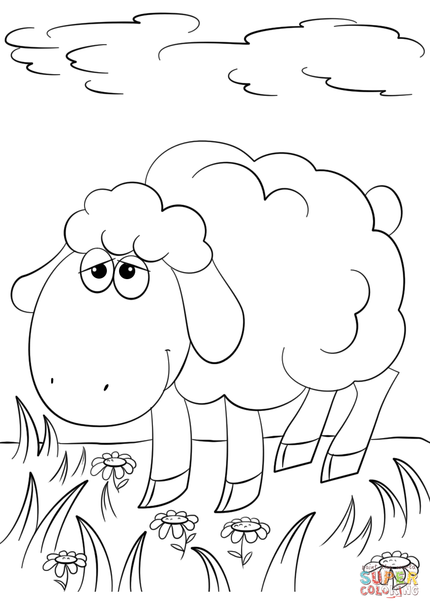 Cute Cartoon Lamb Coloring Page | Free Printable Coloring Pages - Free Printable Pictures Of Sheep